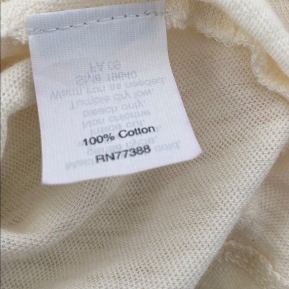 J Crew top scoopneck rosettes 3/4 sleeve lightweight cotton white women’s size S - Picture 7 of 7